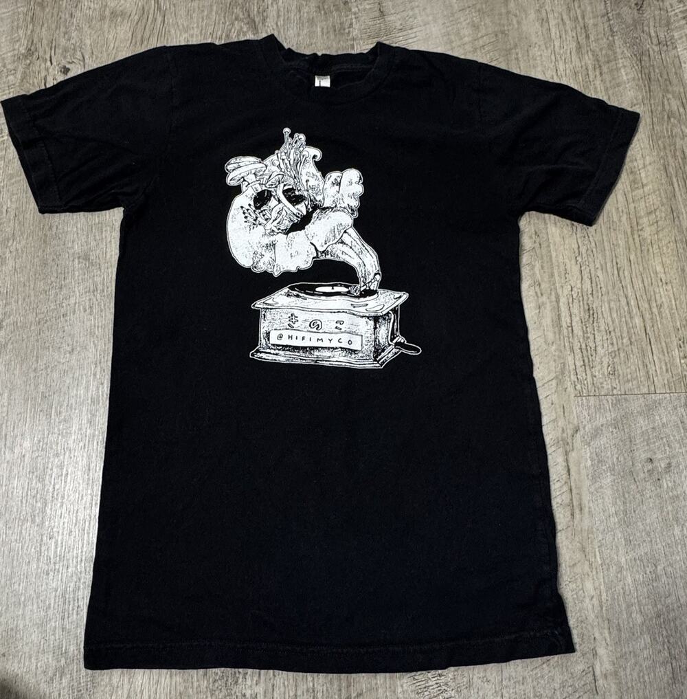 Hi-Fi Mycology T Shirt Small Black Graphic Tee Mushroom Farm Austin TX HIFIMYCO